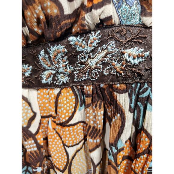 Nicolle Miller Studio Spaghetti Straps Beading LCocktail Dress Floral - Picture 5 of 11